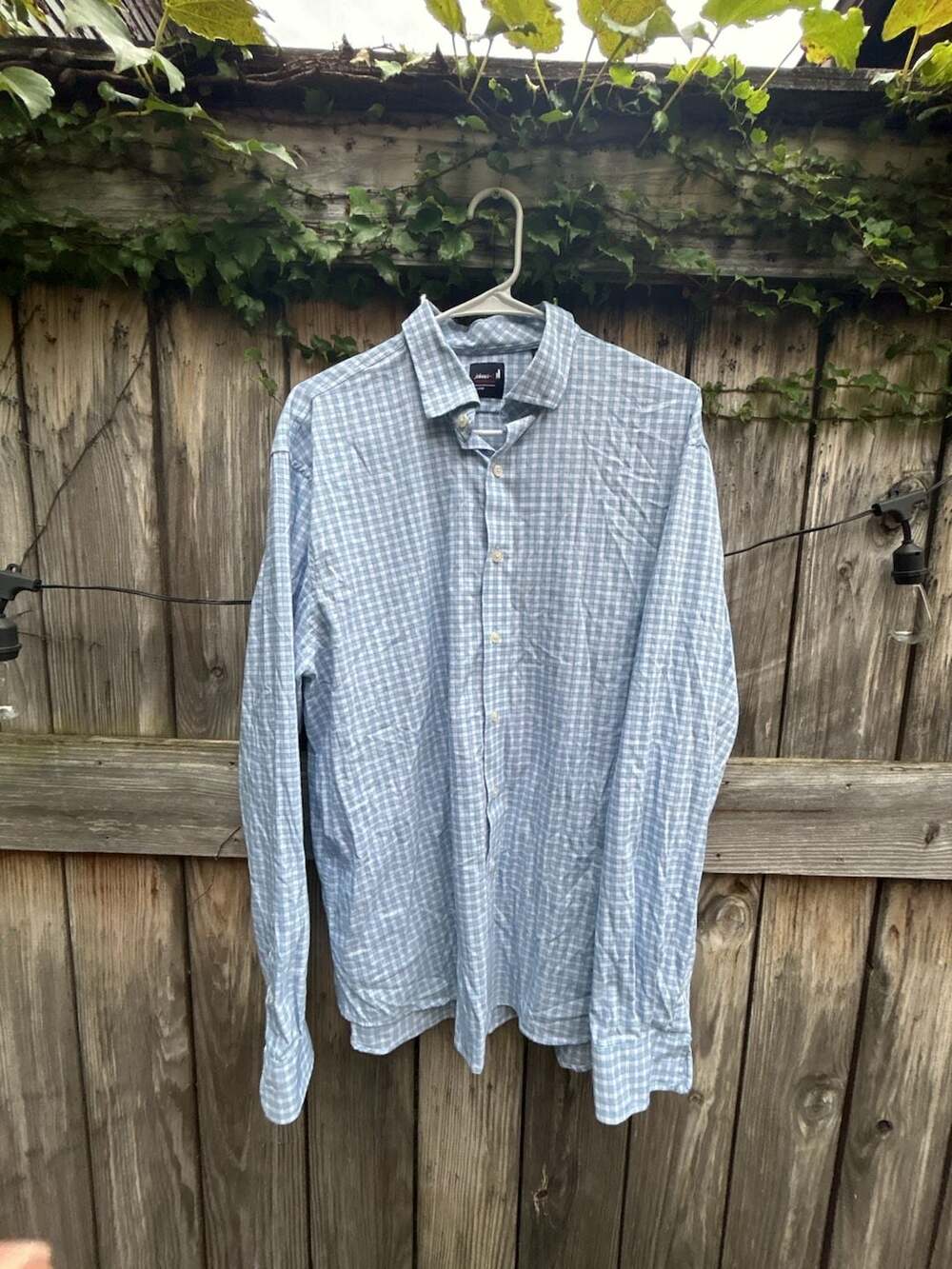 Johannie-O Performance Blue Plaid Button Down Shirt X-Large